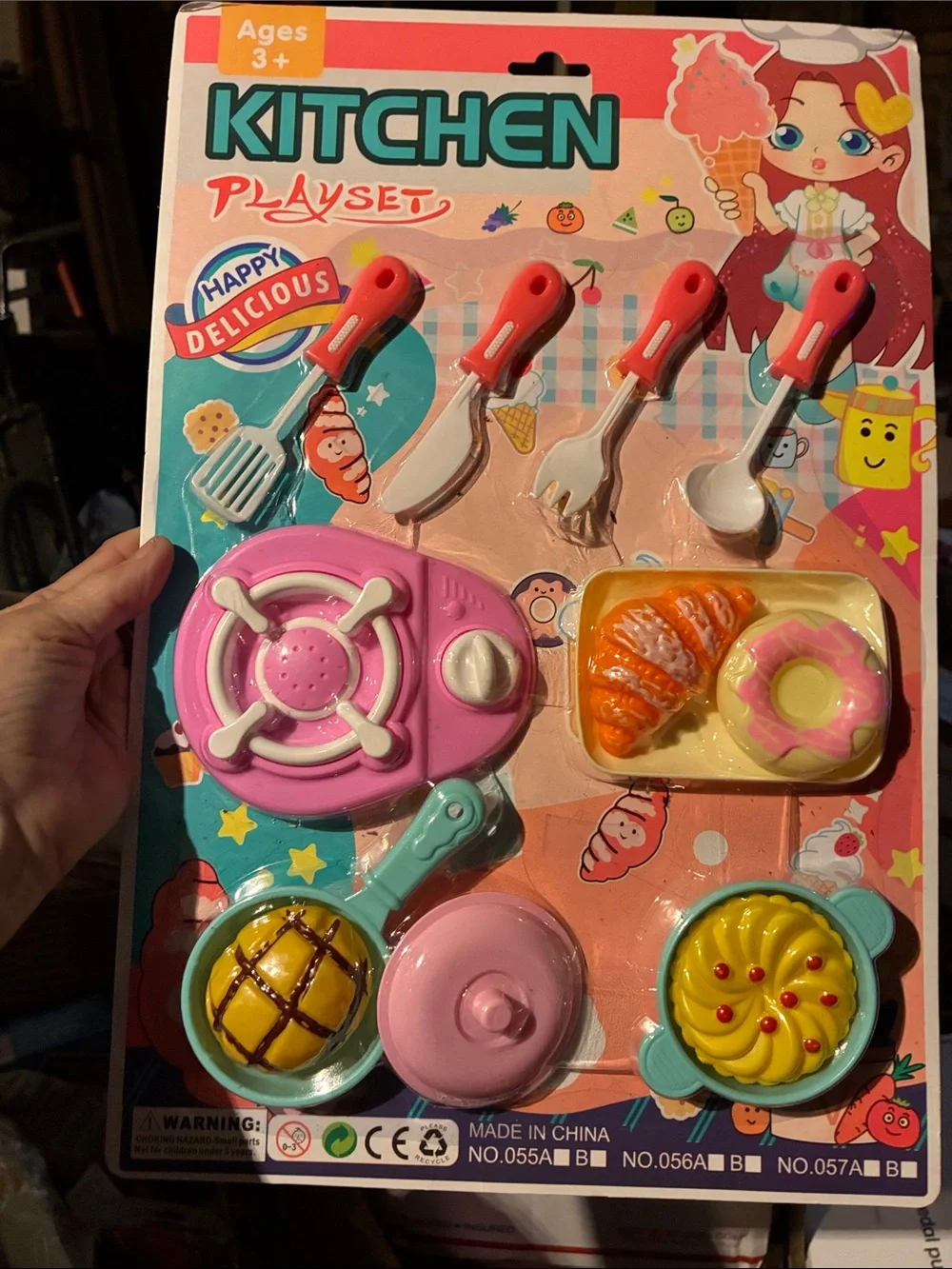 Kitchen Playset for Kids - Pink & Teal Toy Cooking Set